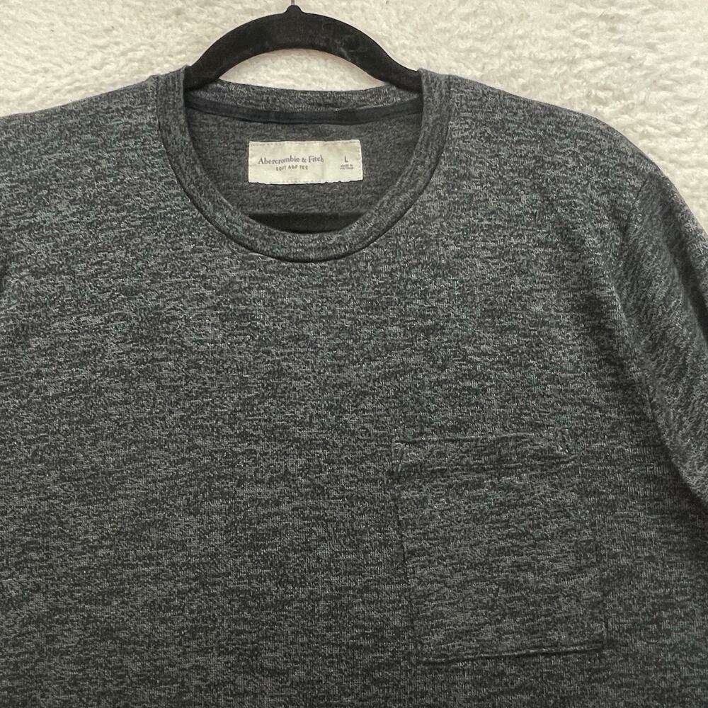 Abercrombie and Fitch Shirt Mens Large Gray Soft AF Tee Pocket Crew Short Sleeve - Picture 4 of 9